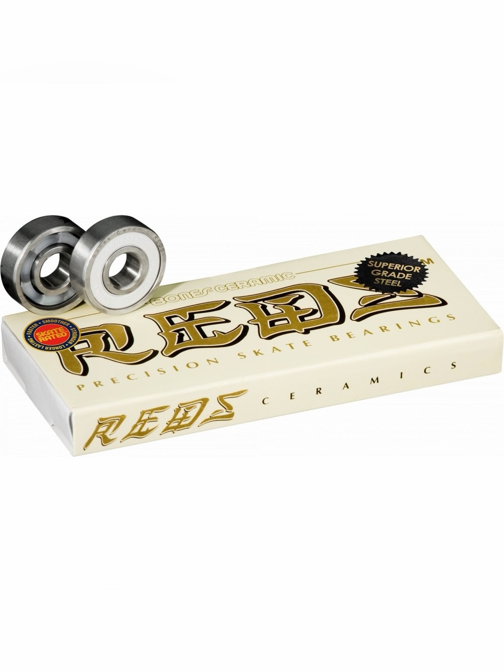 BONES Ceramic Super Reds Bearings - 8 pack - skateboarding, roller skating